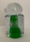 VINTAGE BLENKO GLASS PAPERWEIGHT GREEN TWIST SPACE AGE MID CENTURY MODERN 4"