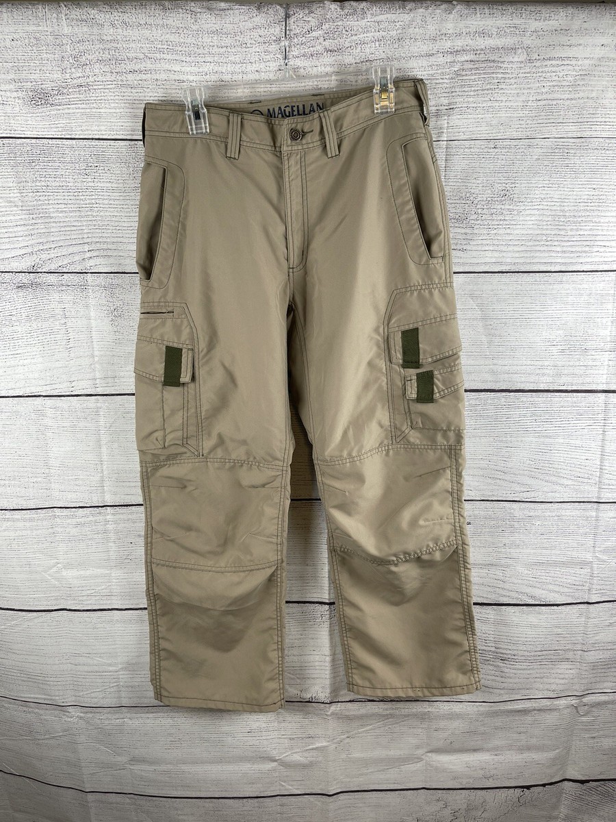 Magellan Outdoors Cargo Pants Water Repellent Khaki Men's 32x27