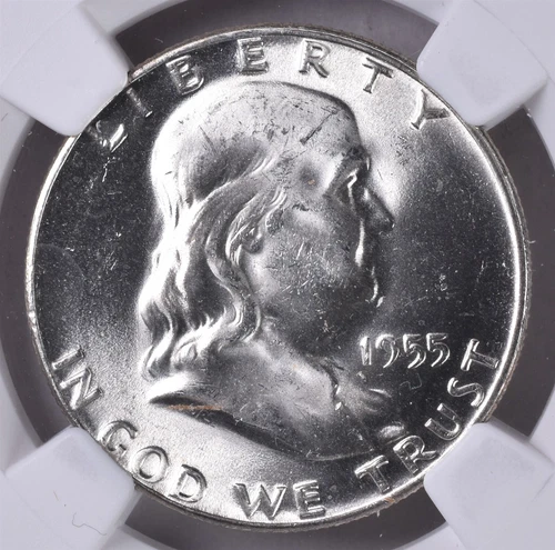 1955 Franklin Silver Half Dollar Bugs Bunny NGC MS64 Bullion Plus Bag Fragment 