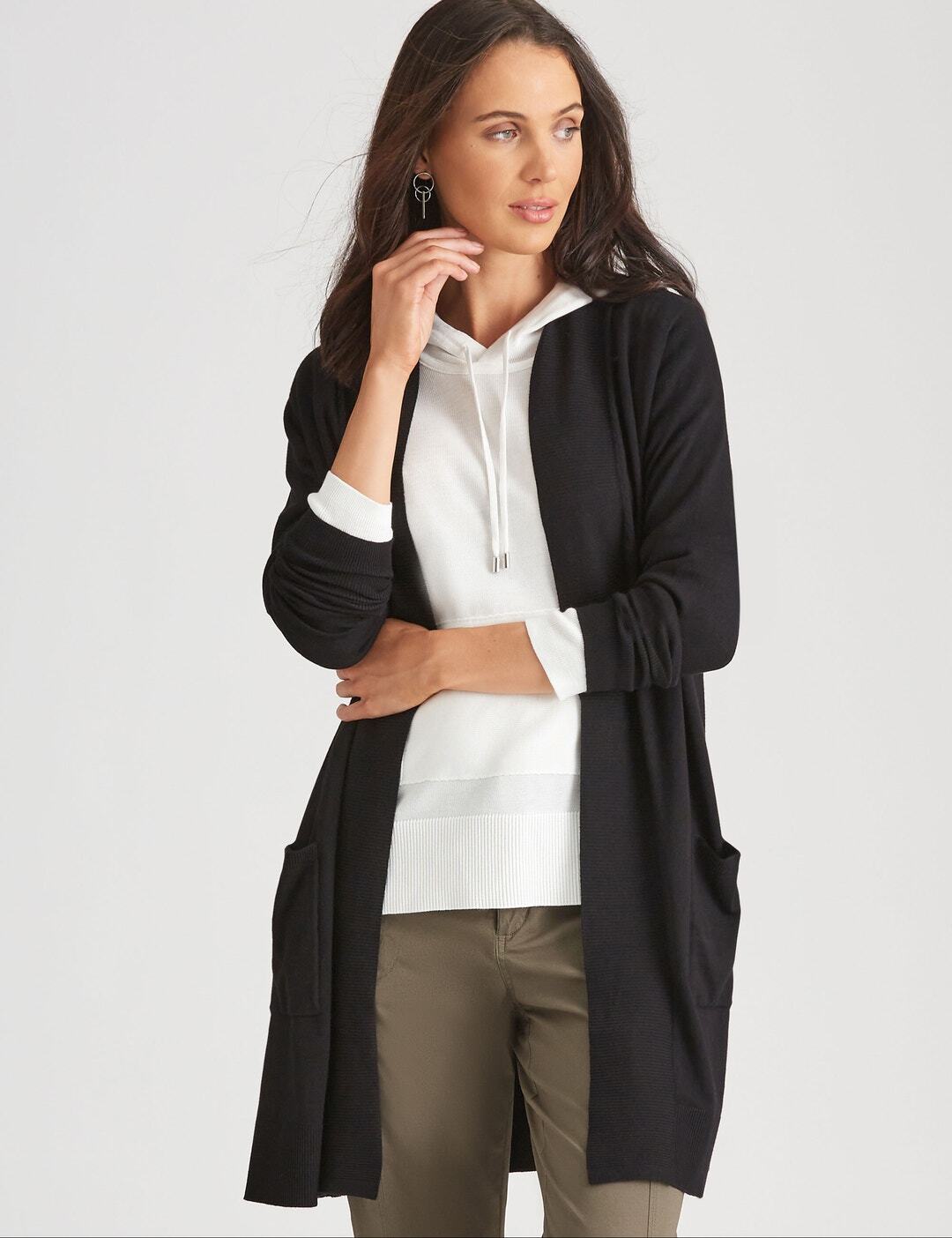 Katies Rib Trim Cardigan Womens Size M Clothing Jumpers Cardigans Cardigan  | eBay