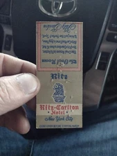 Vintage Ritz-Carlton Hotel New York City Collectible Advertising Matchbook Cover