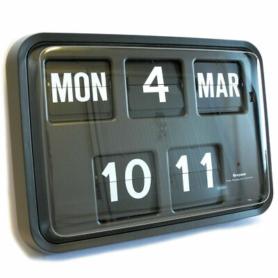 Grayson Black Digital Easy to Read Calendar Wall Clock Bank Shop BNIB ...