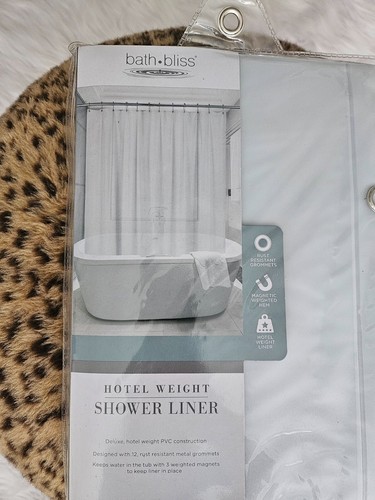 Bath Bliss Heavyweight Shower Liner Hotel Weight NEW - Picture 5 of 5