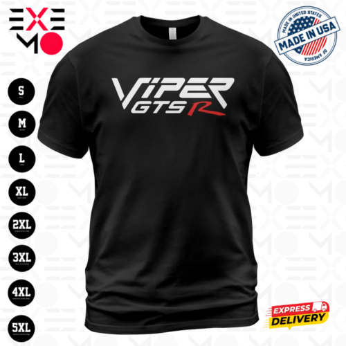 Viper GTS-R Logo Men's Black T-Shirt Size S-5XL - Afbeelding 1 van 6