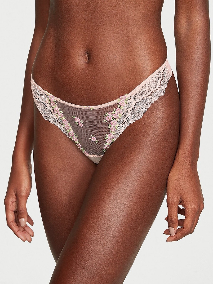 Victorias Secret Dream Angels String Bikini Panty Floral 8/XL
