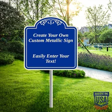 Custom Metal Name Sign – Weatherproof ACM Aluminum, Dark Blue, 18"x18", USA