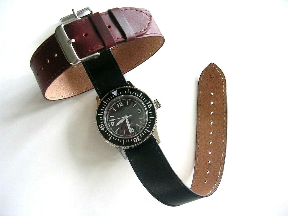 10mm NATO g10 1pc Flieger Aviator Pilot Bund leather watch band strap IW SUISSE - Image 4 of 4