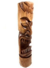 Laughing Tiki Statue 40 inch - Natural Finish Outdoor Pool Decor | #lbj3056100
