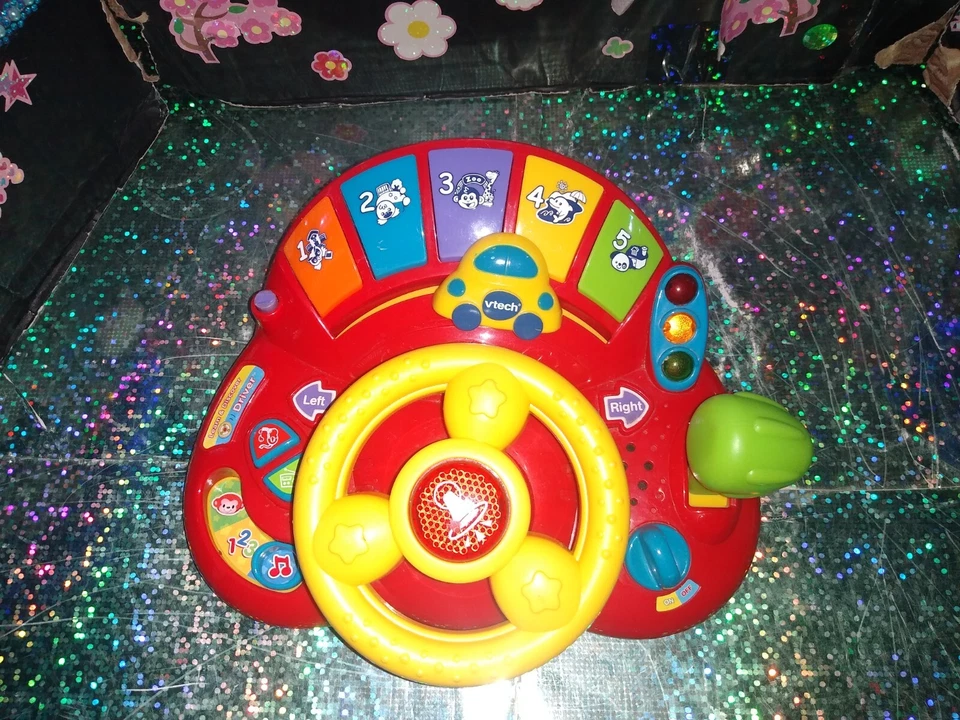 🦄Vtec /Electronic Steering Wheel Car Driver Turn Learn Music Baby Learning Toy! - Image 2 of 4