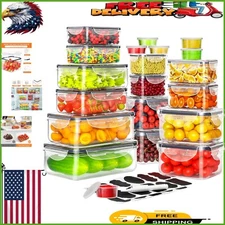 40-Pack BPA-Free Airtight Food Storage Containers for Meal Prep & Organization