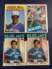 1986 Topps #338 #718 JORGE BELL w All Star Lot 2 Toronto Blue Jays + 2 more 
