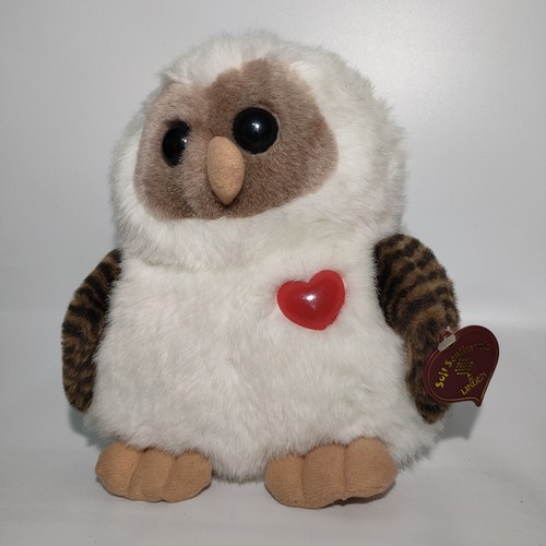 Vintage Baby Owl Soft Plush Toy Linden Soft Sentiments With Love Heart 8" Gift - Picture 3 of 10