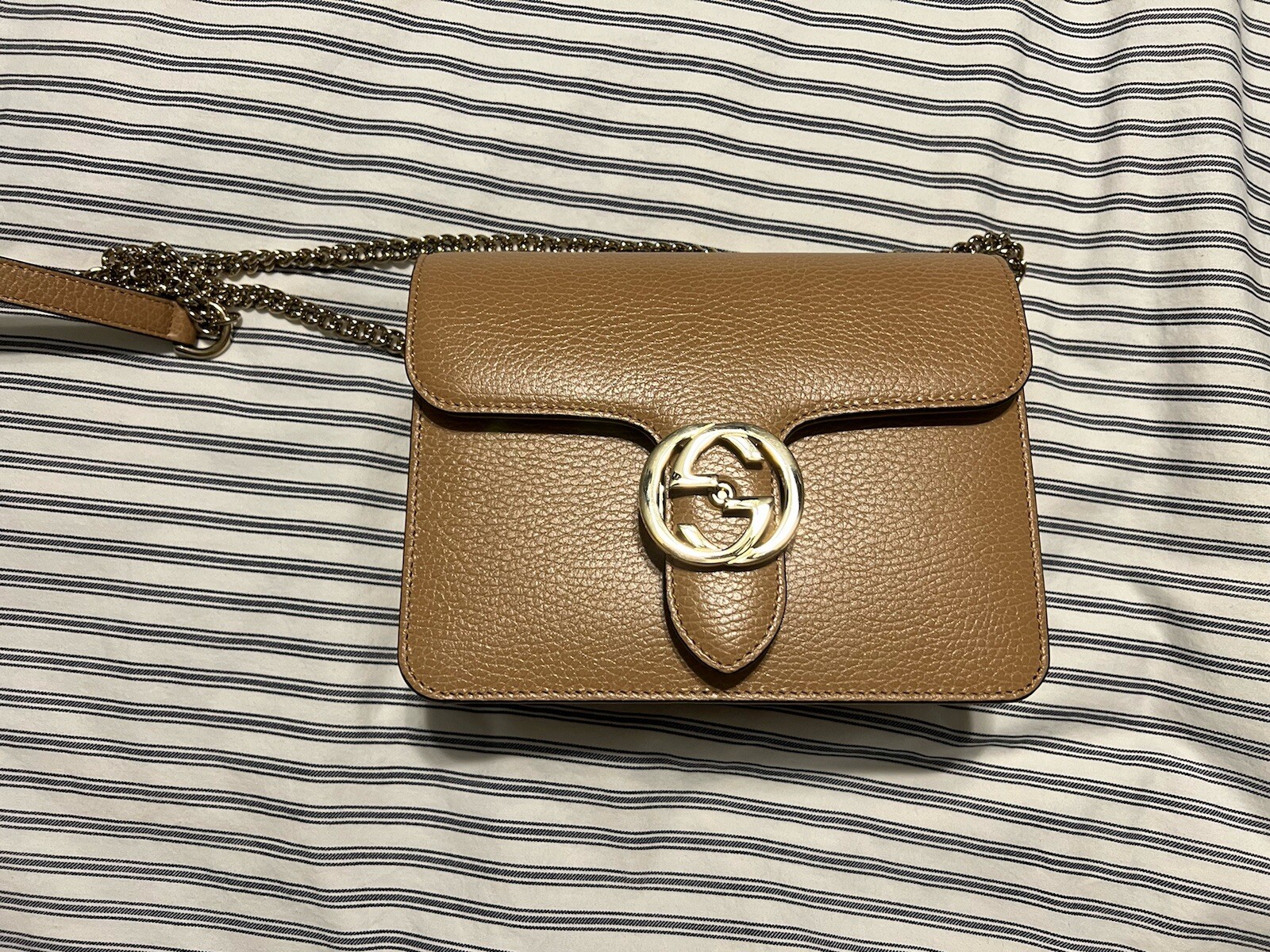 Gucci Interlocking G GG Crossbody Mini Beige/Brown Canvas/Leather