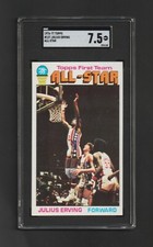 Amazing 1976 Topps Julius Erving #100 - 76ers - High End SGC 7.5 ~ Amazing Dr J