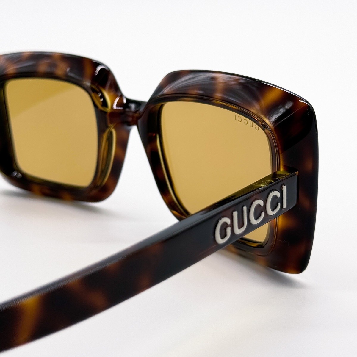 NEW GUCCI GG1718S 002 SQUARE HAVANA YELLOW WOMEN SUNGLASSES  display picture 3