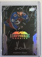 2020-21 UD BLACK LUSTROUS ROOKIES AUTO SILVER ON BLACK MARTIN KAUT 007/299 