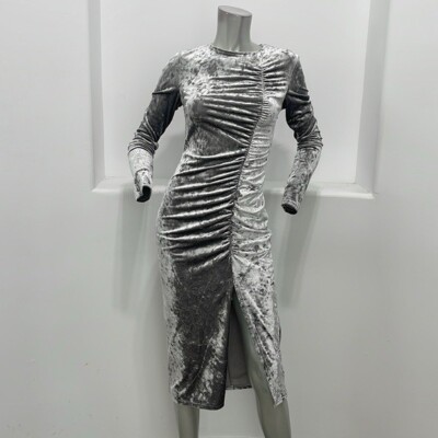 slim fit dress slacks Oakley Ribbed Maxi Dress in Heather Grey -Bump Friendly *Final-Sale* Medium