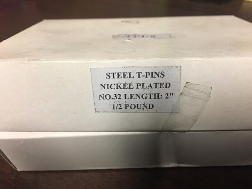 1/2lb box #32 Steel T-Pins Nickel Plated 2" steel dressmaker pins precision TPI5 - Picture 4 of 5