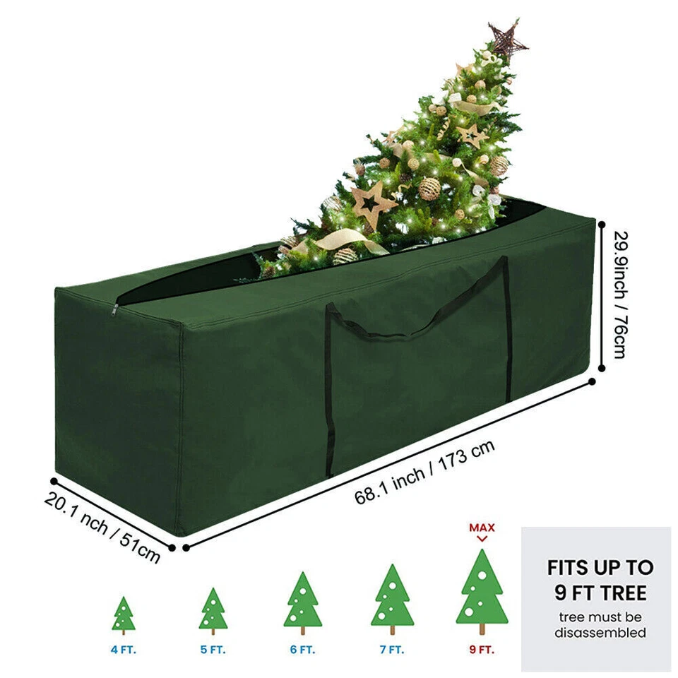 Christmas Tree Storage Bag Xmas Box Container Carry Large Heavy Duty Up To 9ft - Image 2 of 4