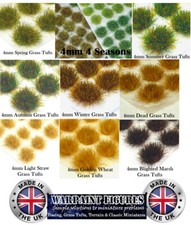 120 x 4mm Static Grass Tufts Self Adhesive 28mm AWI Wargames Bases Scenery