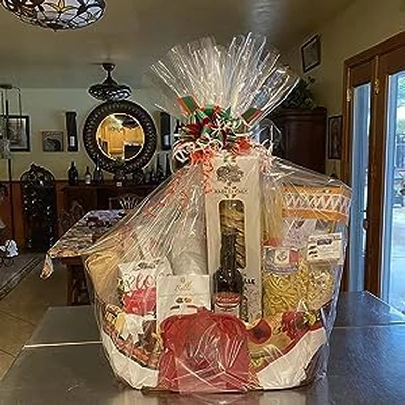 Bolsas de cesta transparentes de 20 piezas, bolsas grandes de celofán para cestas de regalo/envoltura de violonchelo -24"X Foto 4 de 4