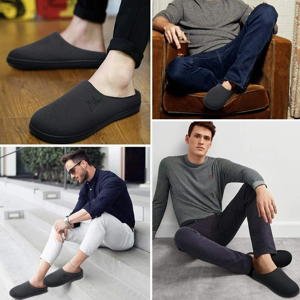MAIITRIP Men s Cozy Memory Foam House Slippers Non Slip Size 7 17