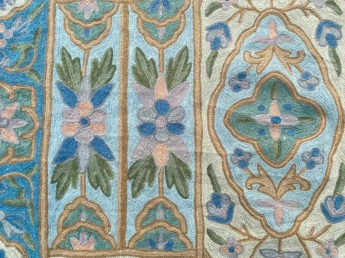 Vintage French Style Aubusson Rug Needlepoint Chain stitch Rug 4x5 ft Free Ship - Picture 5 of 10