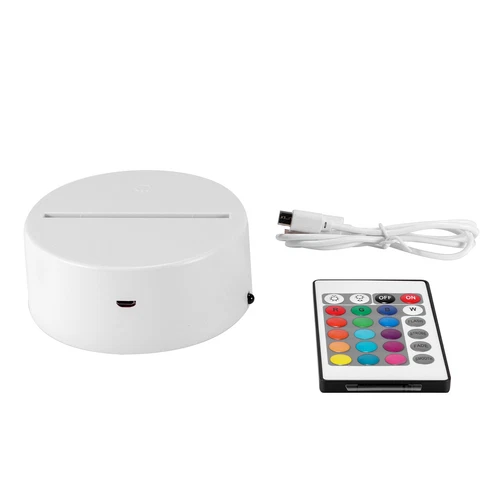 USB 3D LED Lamp Base Night Light Acrylic Plate Holder Color Changing & Remote! - Picture 15 of 17