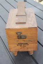 Vintage Wooden Dovetail Esquire Shoe Valet De Luxe Shoeshine Box AS IS