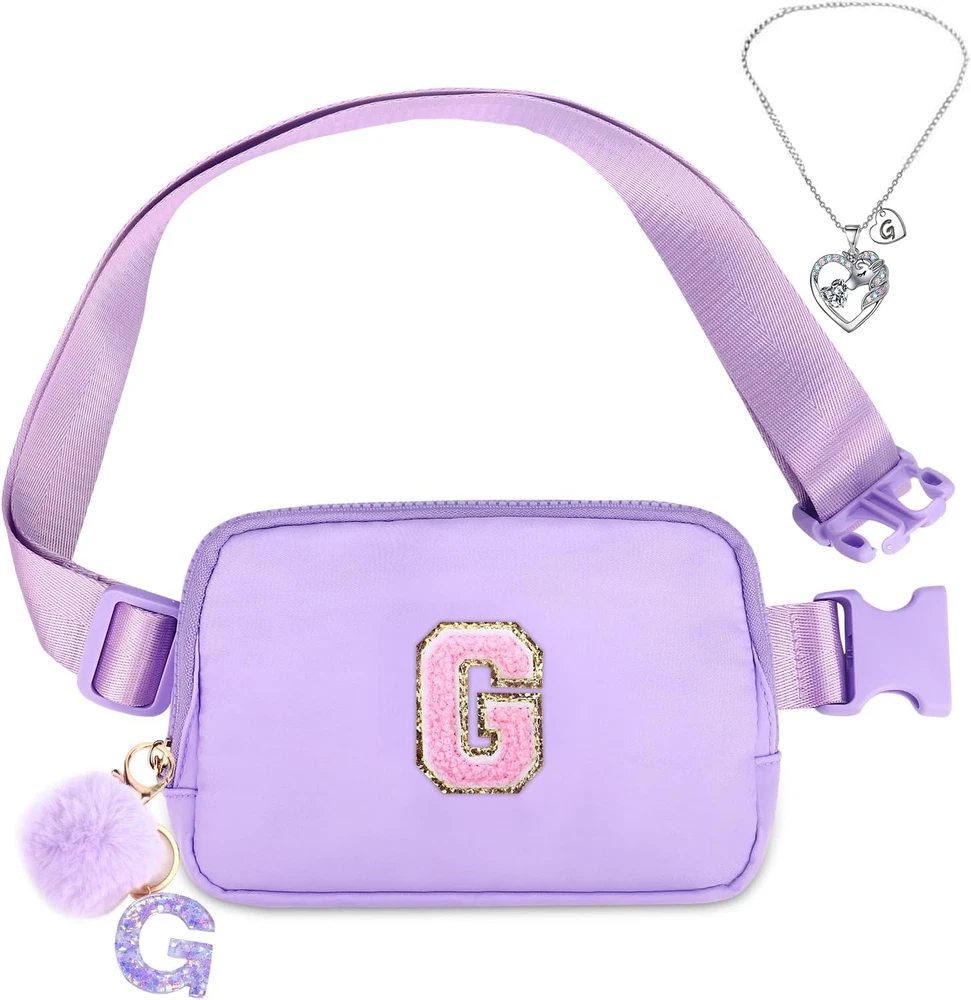 Personalized Initial Fanny Pack for Women and Girls - Birthday Gift Crossbody Bag