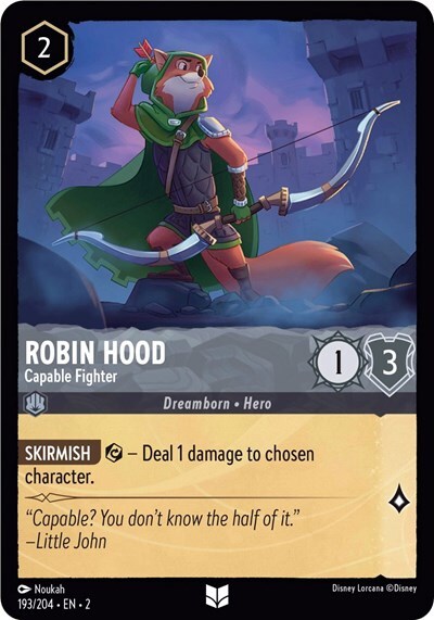 Lorcana Robin Hood - Capable Fighter (193/216) Rise of the Floodborn NM