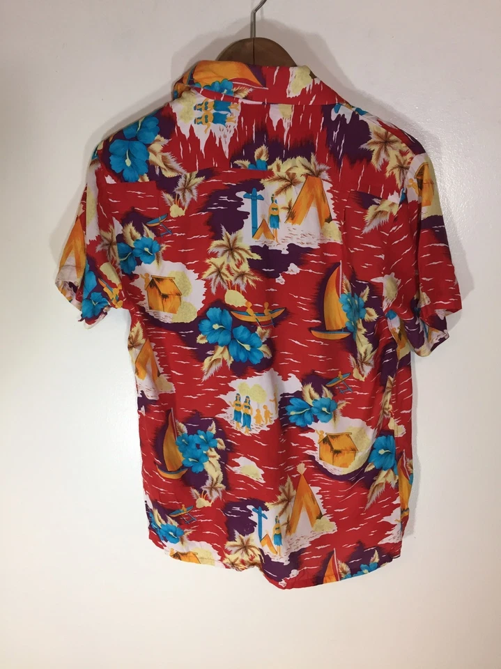 Camisa Aloha Havaiana Vintage Anos 50 Férias Média - Imagem 3 de 4