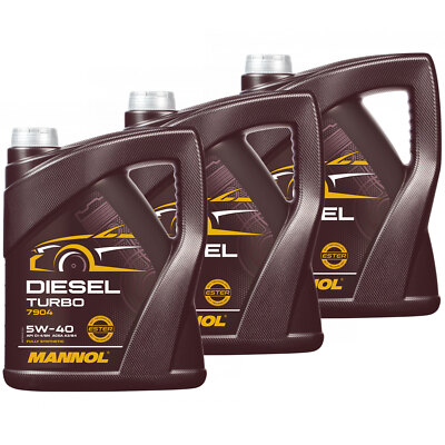 Motoröl Motorenöl 3 x 5 Liter Motor Öl Oel MANNOL 5W40 Diesel Turbo API CI4/ SN