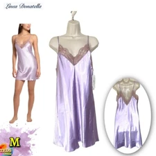 NWD Linea Donatella Women's M Brennan Satin Lace-Trim Chemise BNB010 Lilac