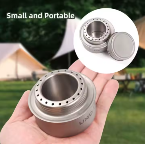 Portable Mini Aluminum Alloy Alcohol Camping Stove w/ Lid for Hiking&Backpacking