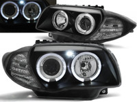 Scheinwerfer Paar BMW 1Er E87/E81/E82/E88 Ab 2004 Bis 2011 Angel Eyes Schwarz
