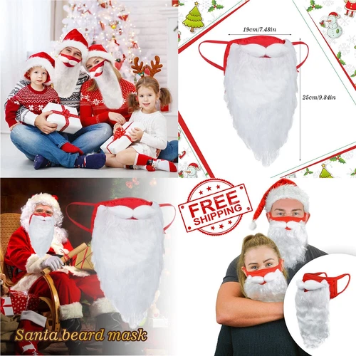 Christmas Fun Santa Claus Beard Mask Dust Mask To Add To The Party Atmosphere - Picture 1 of 13