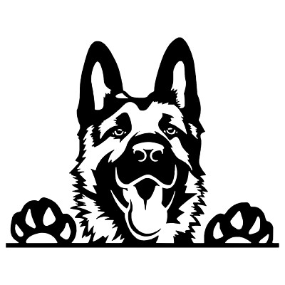 Peeking German Shepherd Decal Dog Sticker Cars Trucks Walls Laptop 22 Variations