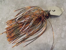 UNCLE SKIPS BLADED JIG 3/8oz. (REAL CRAW) 5/0 WIDE GAP EXTRA HEAVY HOOK