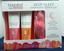 Bene-feet 3 Step NIGHTTIME  Exfoliates & Moisturizes Repair Set NIB