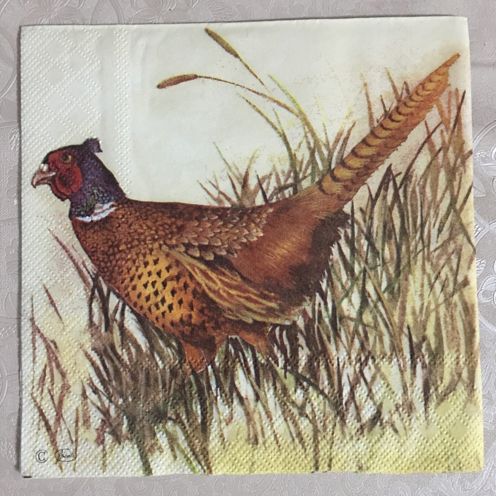 4 Luncheon paper napkins Pheasant Birds for art craft and decoupage