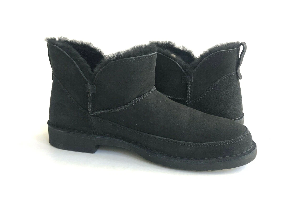 UGG MELROSE BLACK SUEDE ANKLE WATER RESISTANT SHEARLING BOOT US 10 EU 41 UK 8