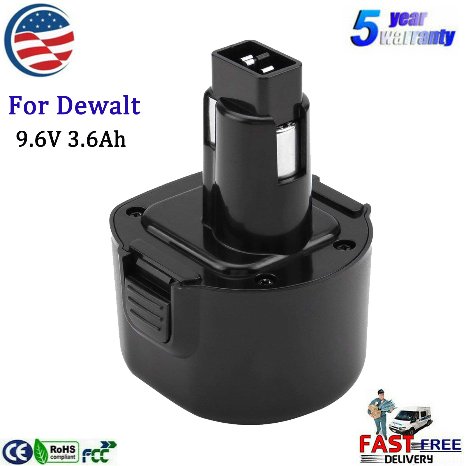 NEW 9.6V DW9062 DW9061 Battery 3.6Ah for DeWalt DE9036 DE9061 DE9062