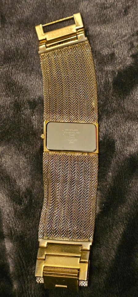 Womens Anne Klein Diamond Quartz Gold Tone Wide Mesh Watch Band VTG Vintage - Image 3 of 4