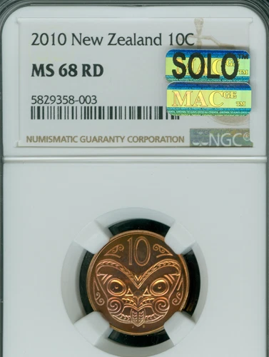 2010 NEW ZEALAND 10 CENTS NGC MS68 SOLO FINEST MAC SPOTLESS 2,000 SETS MADE .