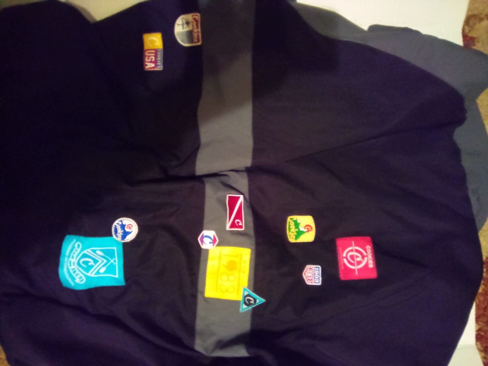 Extra Large Windbreaker Cookie Patch Jacket Multi… - image 8