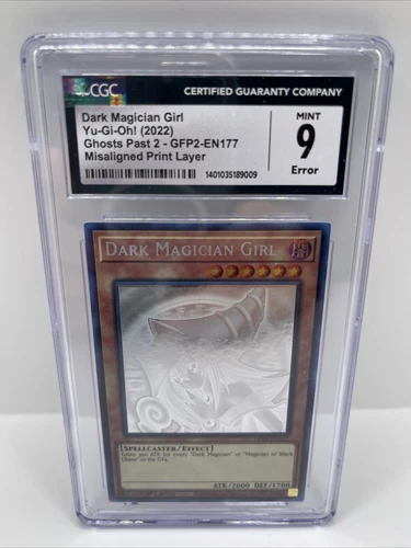 ERROR Yu-Gi-Oh! Dark Magician Girl Ghost Rare 1st Edition #GFP2-EN177 CGC 9 Mint