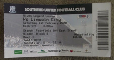 2019-20 Southend United  v Lincoln City - League One - Ticket Stub