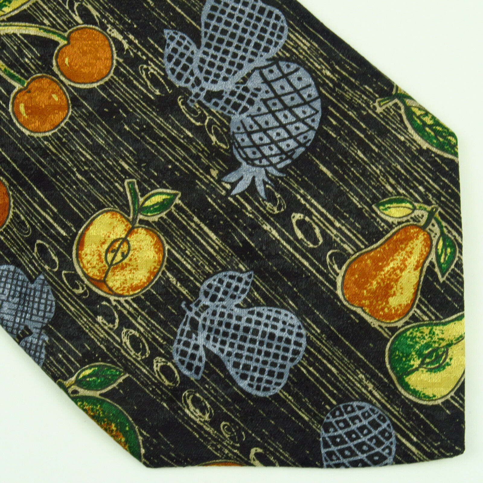 Tino Cosma Mens Neck Tie Floral Fruit Pattern Pea… - image 1