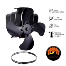 Ventilateur Poêle Bois Granulé Buche Pellet 4 Lames Cheminée Appareil Chauffage